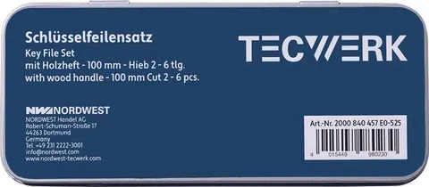 Sleutelvijl-set DIN 7283 A-F lengte 100 mm