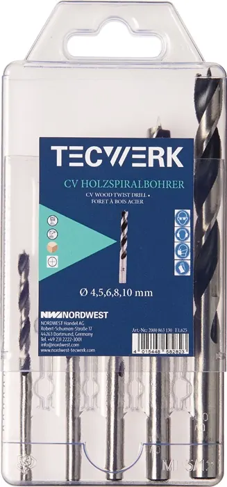 Houtspiraalboren-set 9,10 mm