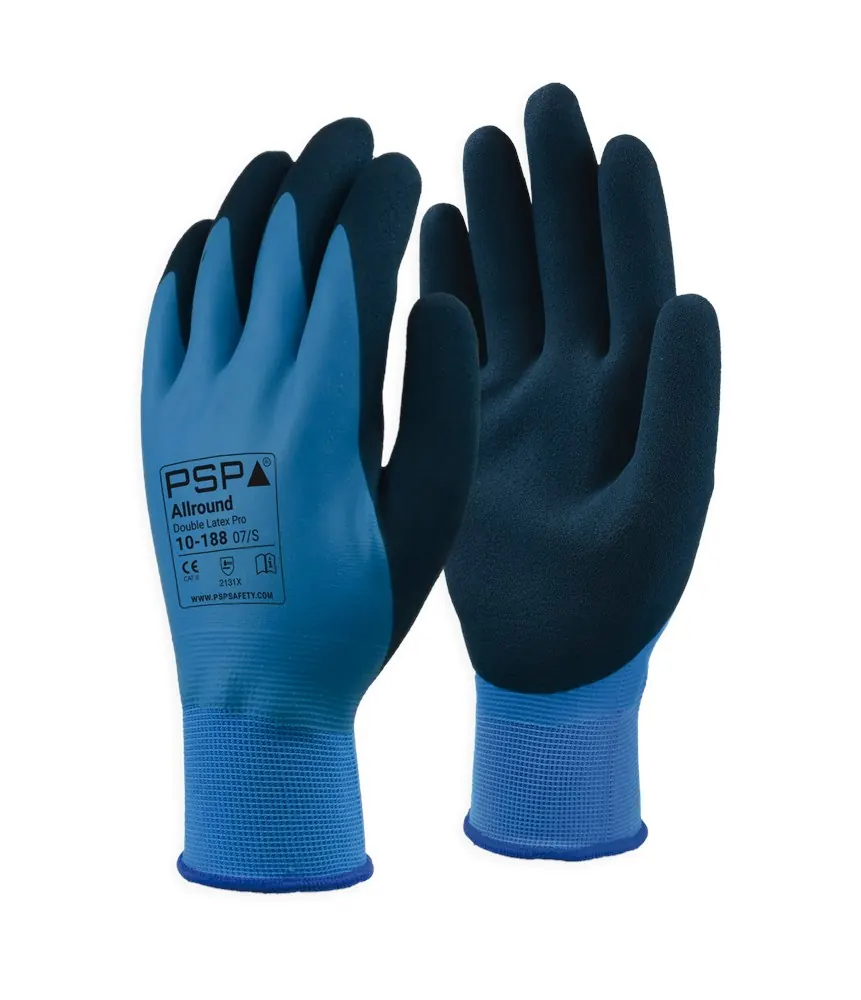 PSP 10-188 Allround Double Latex Pro Werkhandschoen 7 blauw