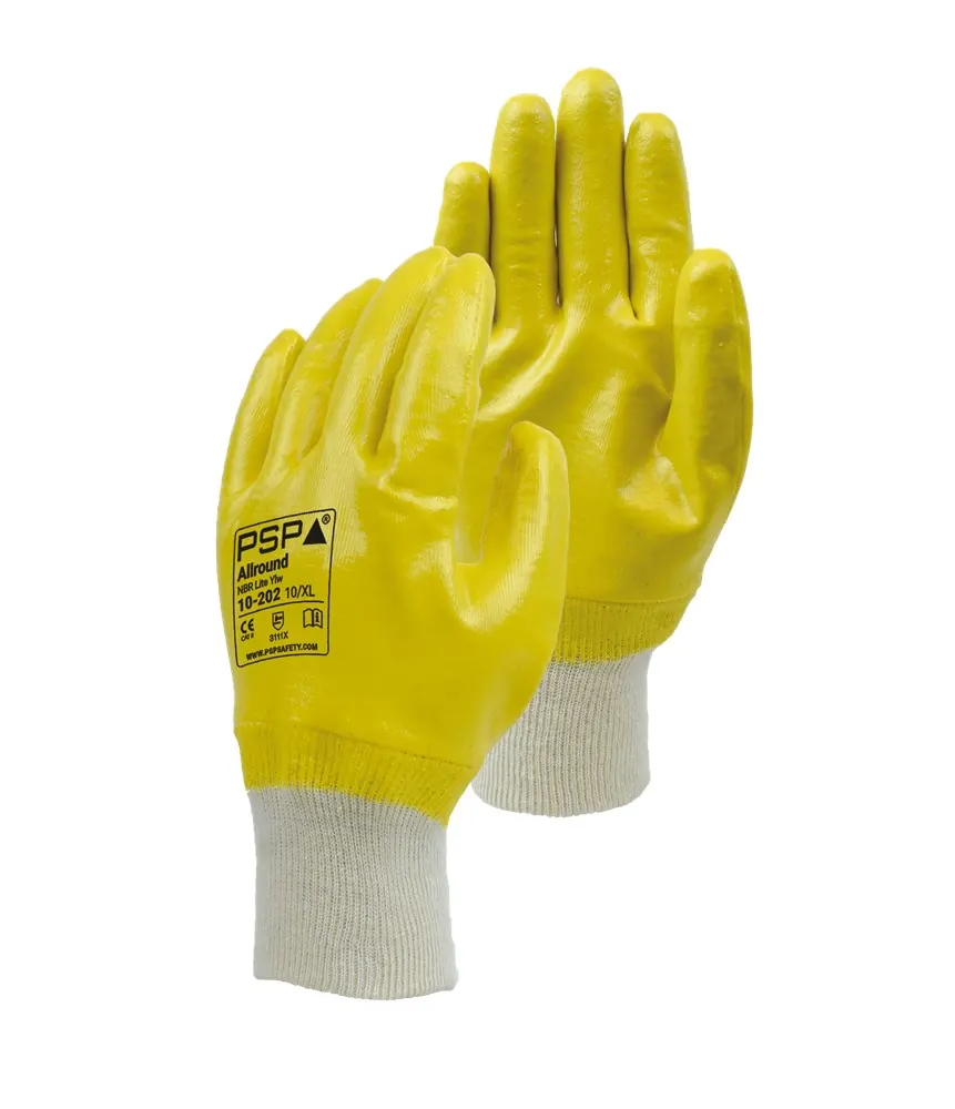 PSP 10-202 NBR Lite Geel Werkhandschoen 9 Ecru / Geel