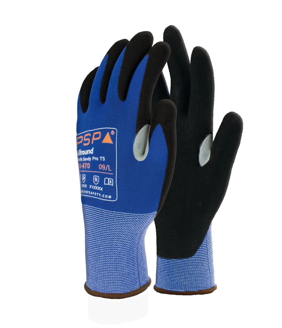 PSP 10-470 Allround Nitrile Sandy Pro TS Werkhandschoen 9 blauw/zwart