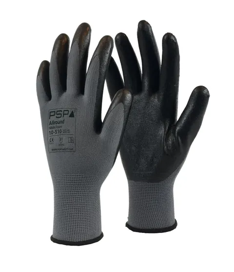 PSP 10-510 Allround Nitril Schuim Werkhandschoen grijs/zwart