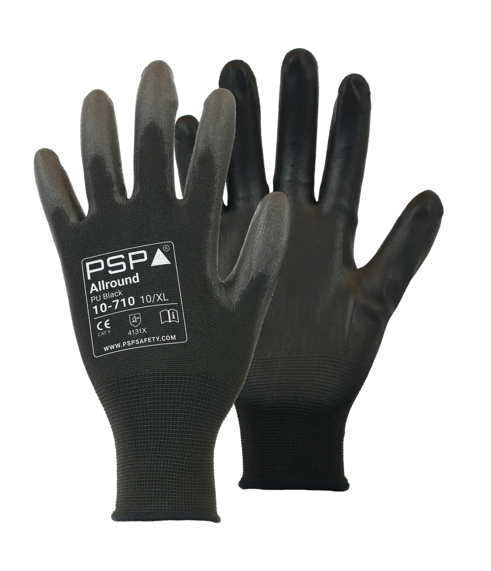 PSP 10-710 Allround PU Werkhandschoen 12 Zwart / Zwart