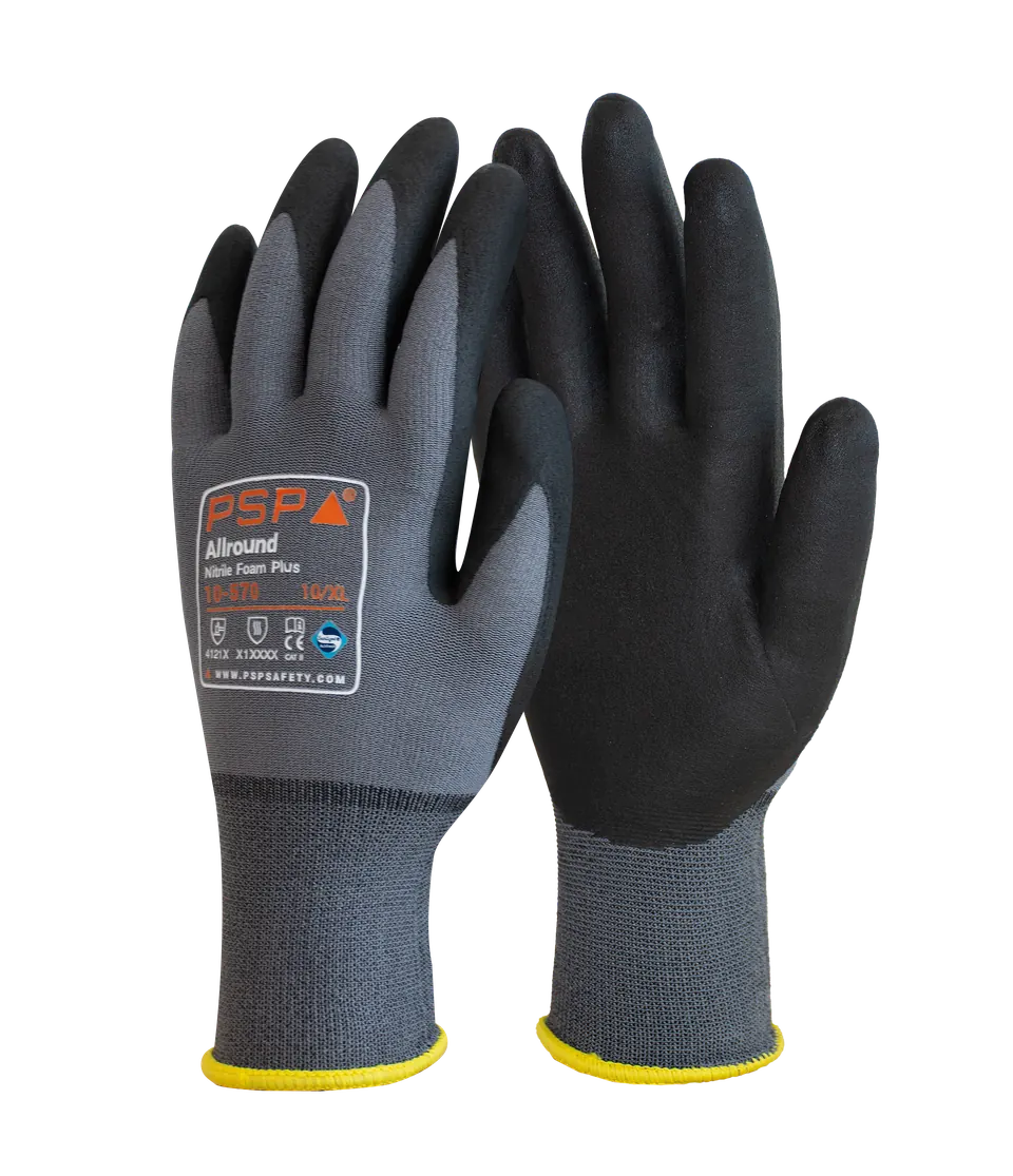 PSP 10-570 Allround Nitrile Foam Plus Werkhandschoen 11-2XL Grijs / Zwart