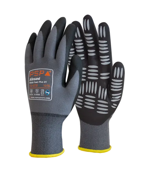 PSP 10-575 Allround Nitrile Foam Plus DT Werkhandschoen 06-XS Grijs / Zwart