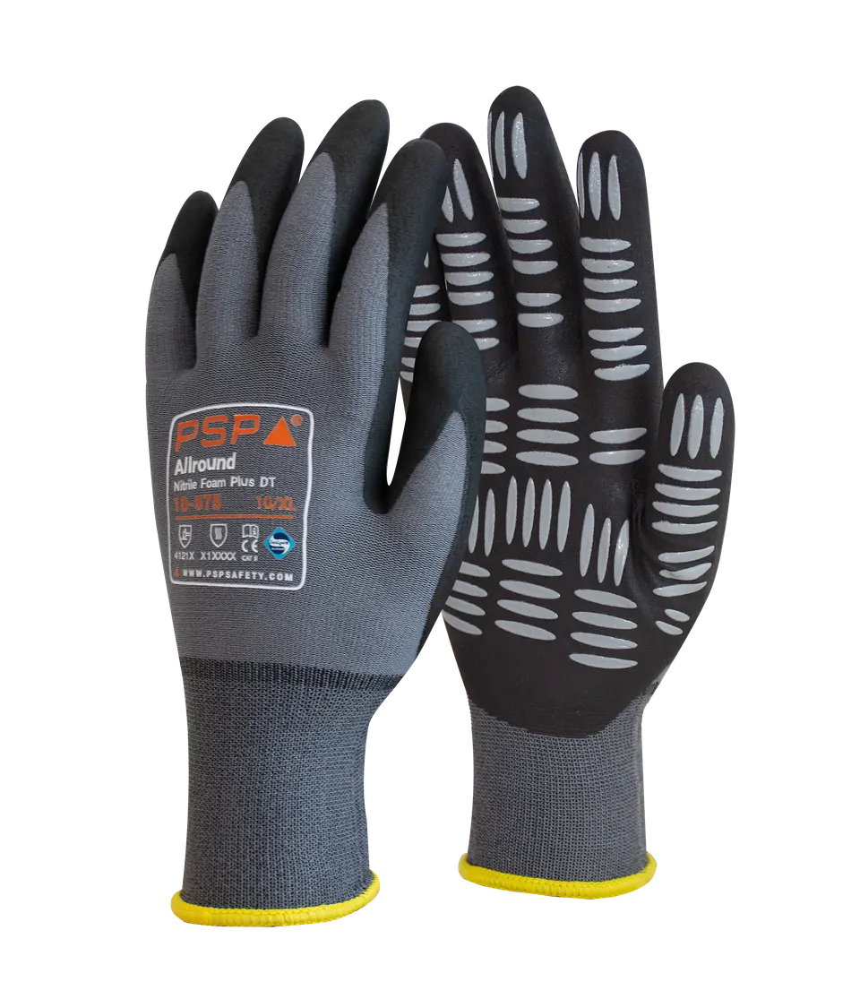 PSP 10-575 Allround Nitrile Foam Plus DT Werkhandschoen 06-XS Grijs / Zwart
