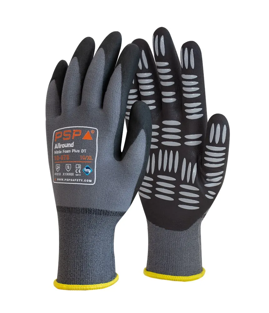 PSP 10-575 Allround Nitrile Foam Plus DT Werkhandschoen 12 grijs/zwart