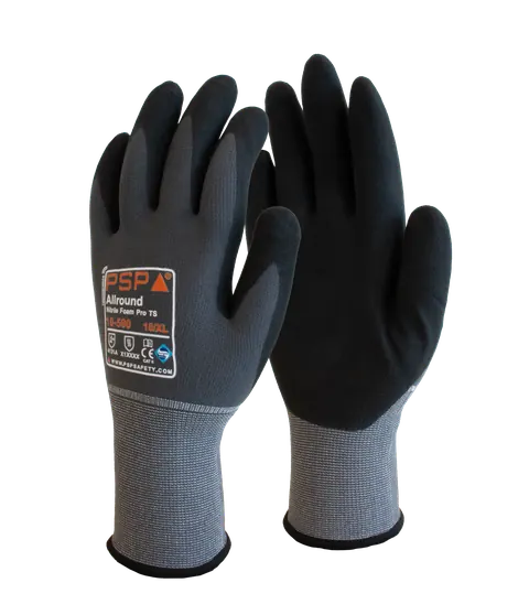 PSP 10-580 Allround Nitrile Foam Pro TS Werkhandschoen 06-XS Grijs / Zwart