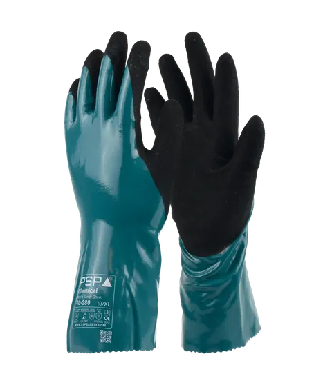 PSP 40-280 Chemical Nitrile Sandy Chem Werkhandschoen Groen - Blauw / Zwart