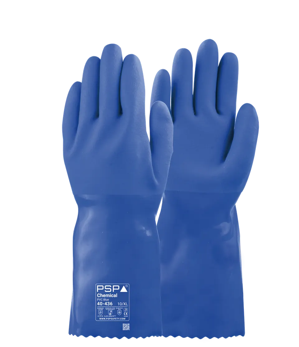 PSP 40-436 Chemical PVC Blue Werkhandschoen 08-M Blauw