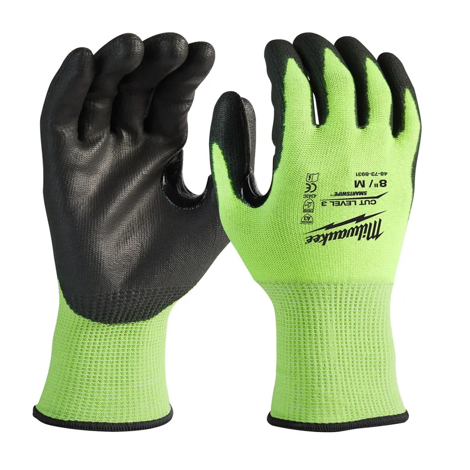 Milwaukee Hi-vis werkhandschoenen snijklasse 3/C 8 Hi-vis geel / zwart