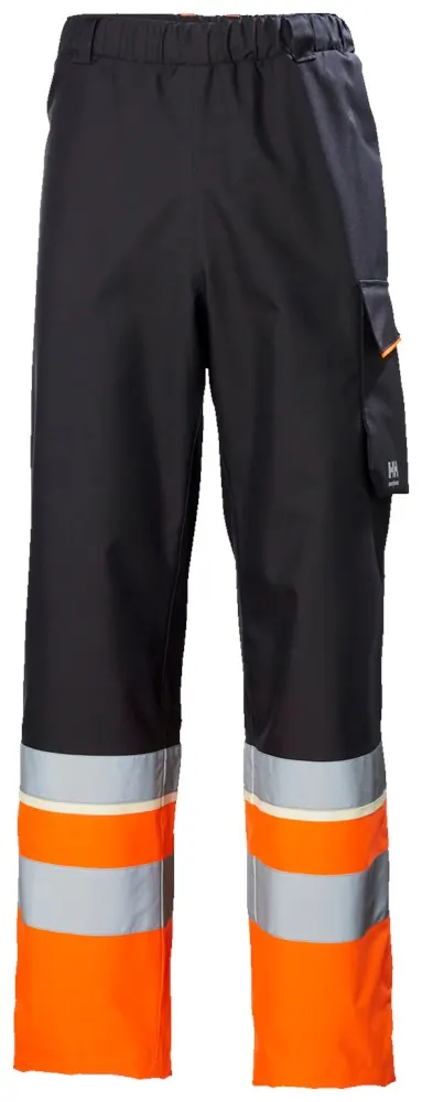 Helly Hansen 71186 Uc-Me Shell Broek Cl1 Hi Vis Oranje/Ebbenhout