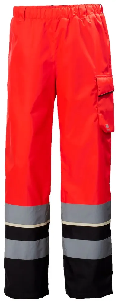 Helly Hansen 71187 Uc-Me Shell Broek Cl2 Hi Vis Rood/Ebbenhout