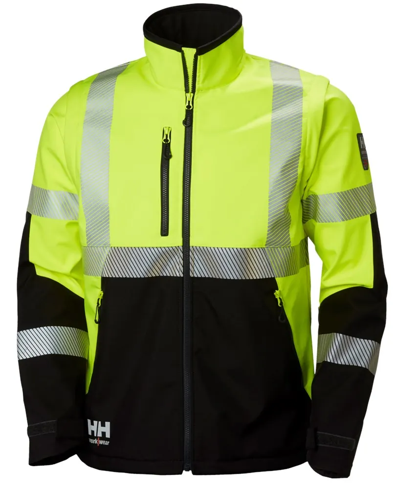 Helly Hansen 74272 Icu Softs Jas 4XL En471 Geel/Ebbenhout