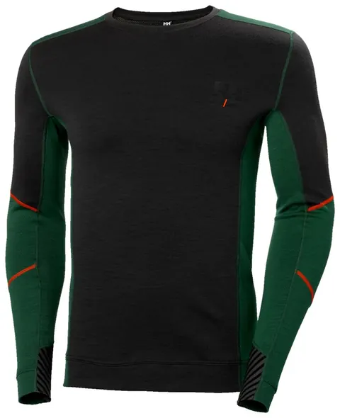 Helly Hansen 75106 Hh Lifa Merino Crewneck XS Groen/Ebony