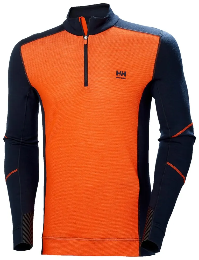 Helly Hansen 75107 Hh Lifa Merino Halve Rits 2XL Marine/Donker Oranje