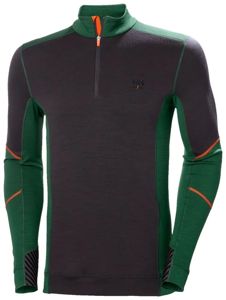 Helly Hansen 75107 Hh Lifa Merino Halve Rits 2XL Groen/Ebony