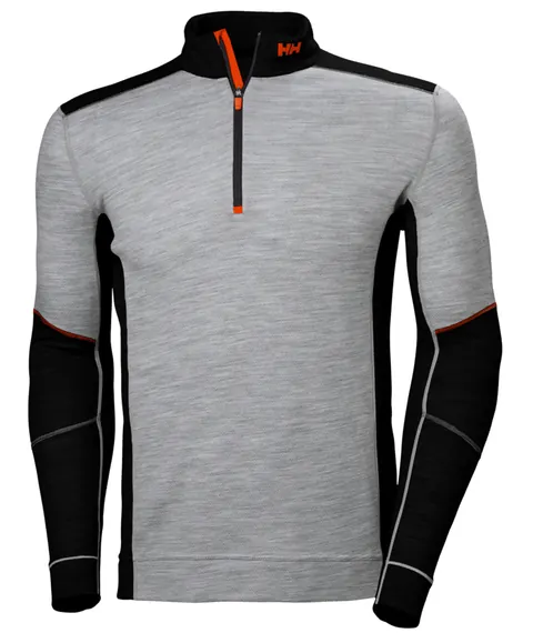 Helly Hansen 75107 Lifa Merino Half Zip Grijs/Zwart