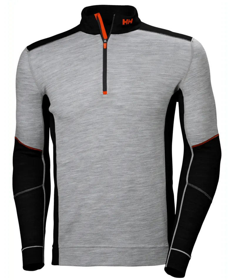 Helly Hansen 75107 Lifa Merino Half Zip Grijs/Zwart