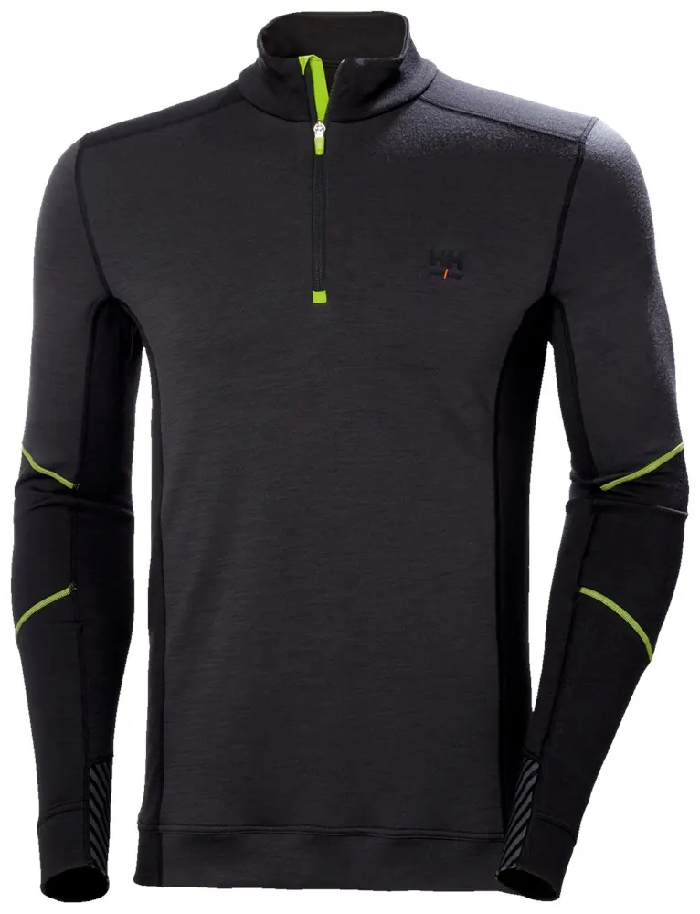 Helly Hansen 75107 Hh Lifa Merino Halve Rits 3XL Zwart/Ebony