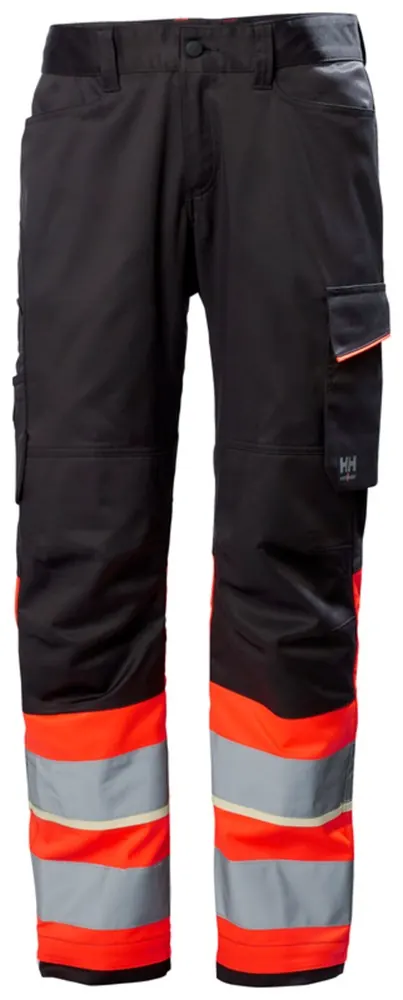 Helly Hansen 77513 Uc-Me Werkbroek Cl1 C74 Hi Vis Rood/Ebbenhout