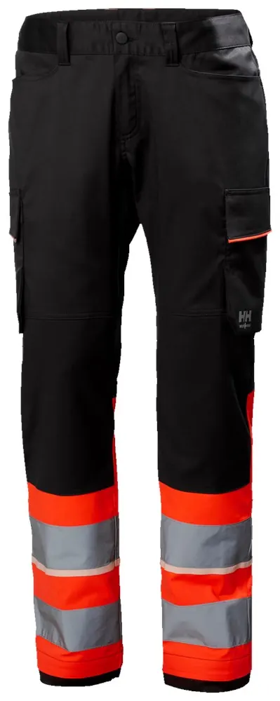 Helly Hansen 77515 Uc-Me Cargo Broek Cl1 D92 Hi Vis Rood/Ebbenhout