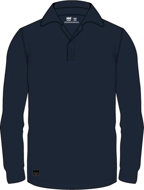 Helly Hansen 79250 Tech Longsleeve Polo 2XL Zwart/Donkeroranje