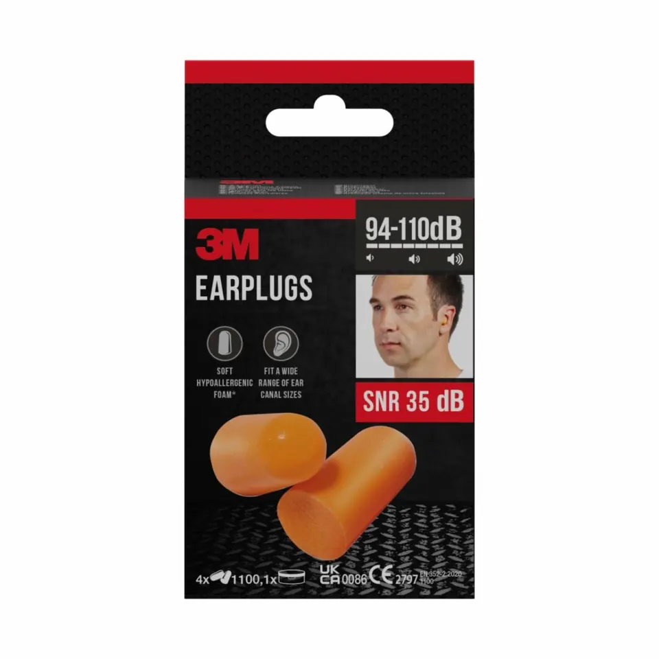 3M 1100 oordoppen oranje 4 paar + doosje