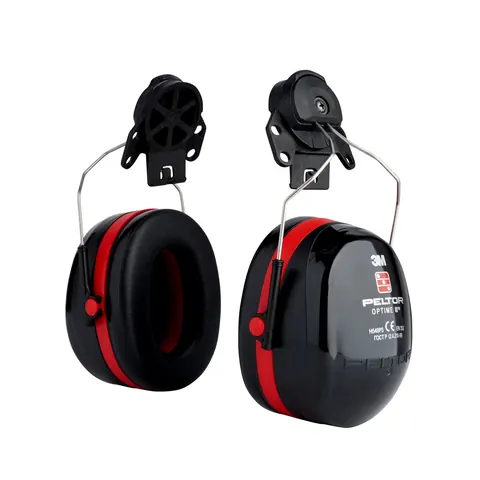 3M Peltor Optime III gehoorkap tbv helm Zwart/rood