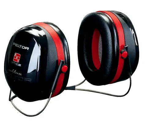 3M Peltor Optime III gehoorkap nekbeugel Zwart/rood