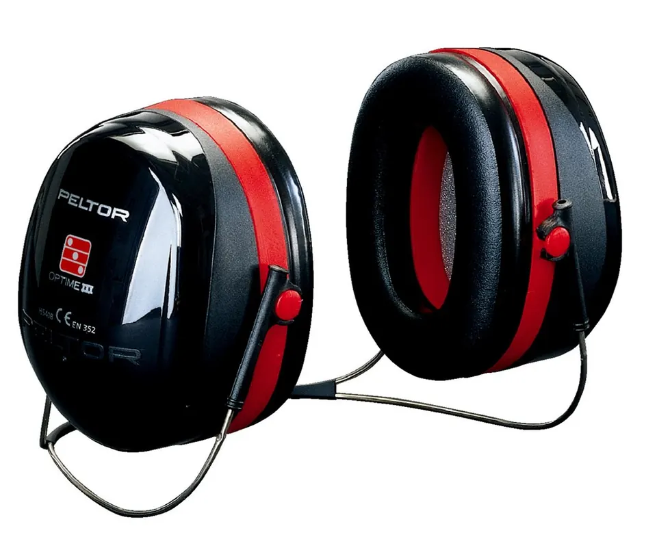 3M Peltor Optime III gehoorkap nekbeugel Zwart/rood