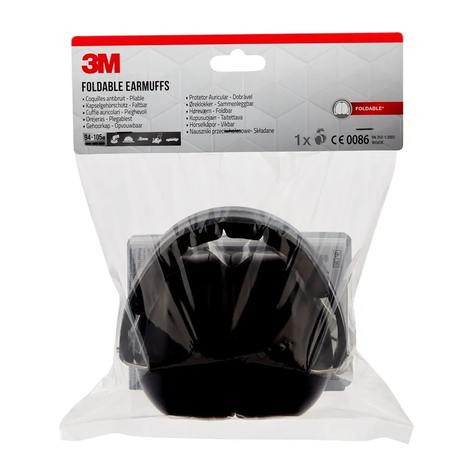 3M Opvouwbare Gehoorkap 90563E 94-105 dB Zwart