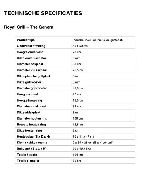 Royal Grill The General – Houtgestookte Plancha BBQ-cortenstaal — extra foto