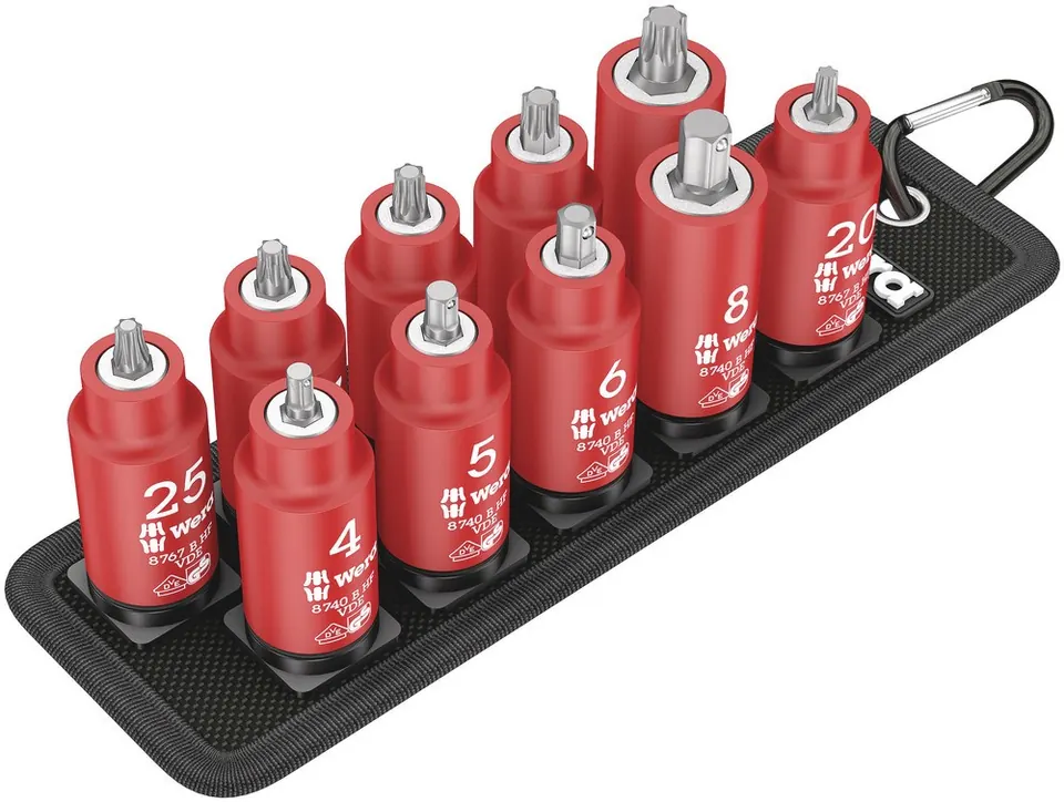 BELT B VDE 1 ZYKLOP BITDOPPEN SET TORX® / BINNENZESKANT, MET VASTHOUDFUNCTIE, 3/8" AANDRIJVING, 11-DELIG