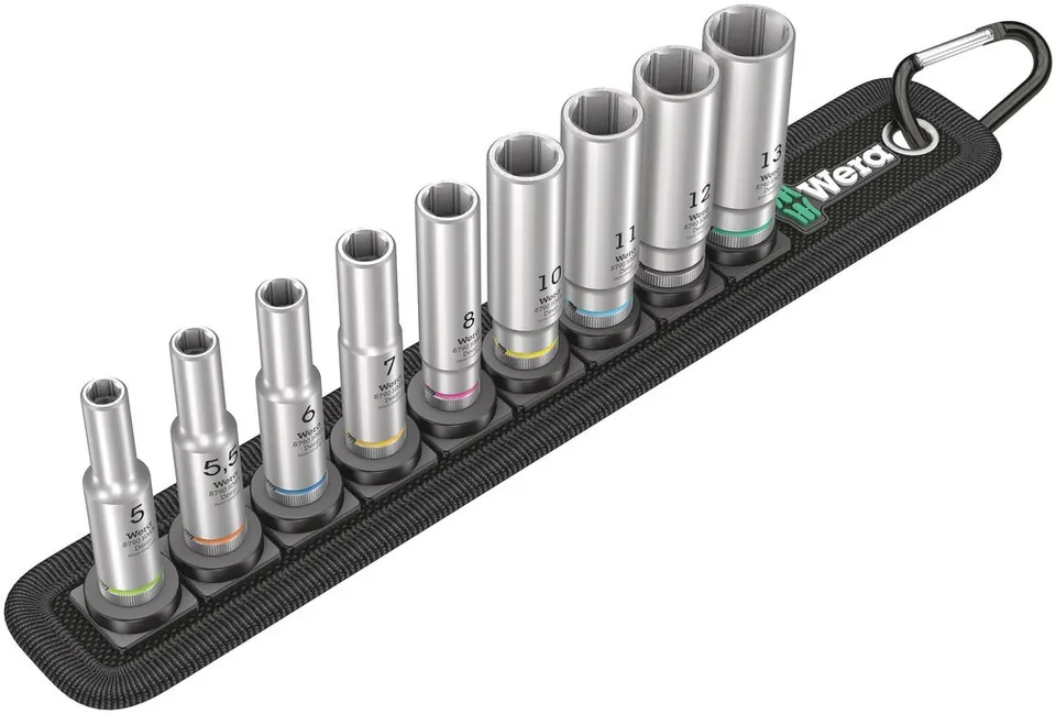 BELT A DEEP 1 DOPPEN SET, MET 1/4" AANDRIJVING, 9-DELIG