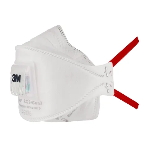 STOFMASKER 9332+GEN3 FFP3 /V NR D MET UITADEMVENTIEL, OPVOUWBAAR 10 STUKS/DOOS