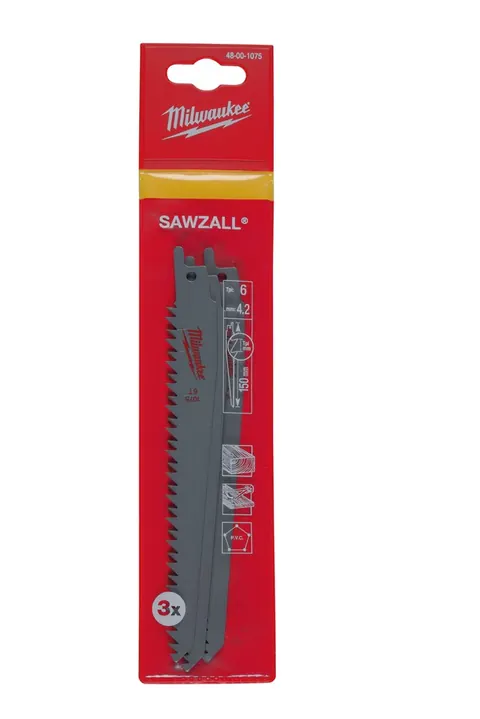RECIPROZAAGBLAD SAWZALL HOUT/KUNSTSTOF 150 MM 6-TPI (3 STUKS)