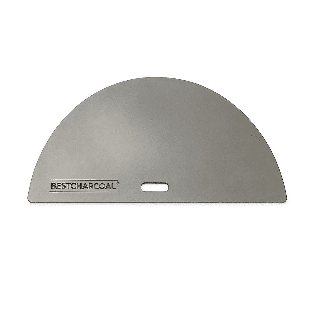 Compact halvemaanvormige RVS Griddle
